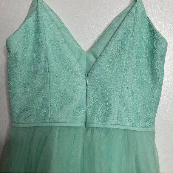 Davids Bridal Fairy Princess Dress Mint Green Chantilly Lace Tulle Fit & Flare - Picture 7 of 9